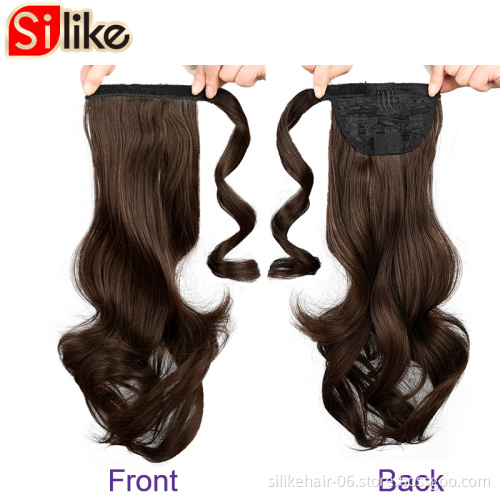 Natural Wave Pony Tail silike Hair 20" Long Wavy Wrap Around synthetic hair extension clip in Heat Resistant Synthetic